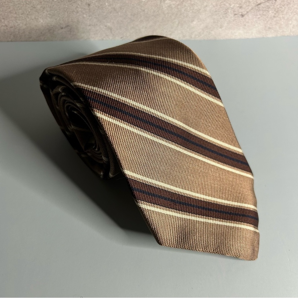 Givenchy Monsieur Brown Striped 63” Silk Tie